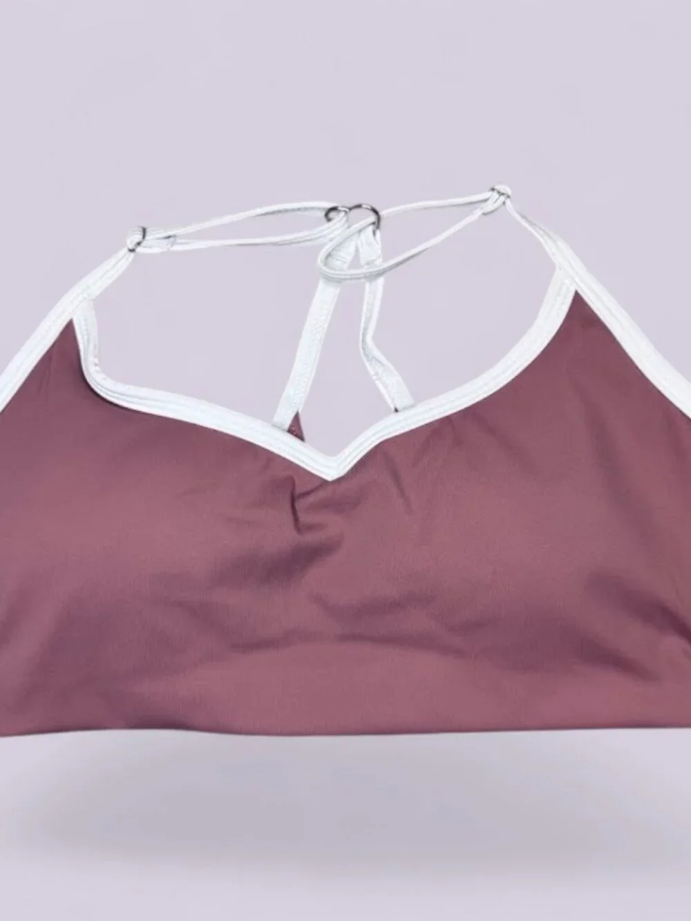 Mauve Pink Heart Detail Legging & Sports Bra Set Small